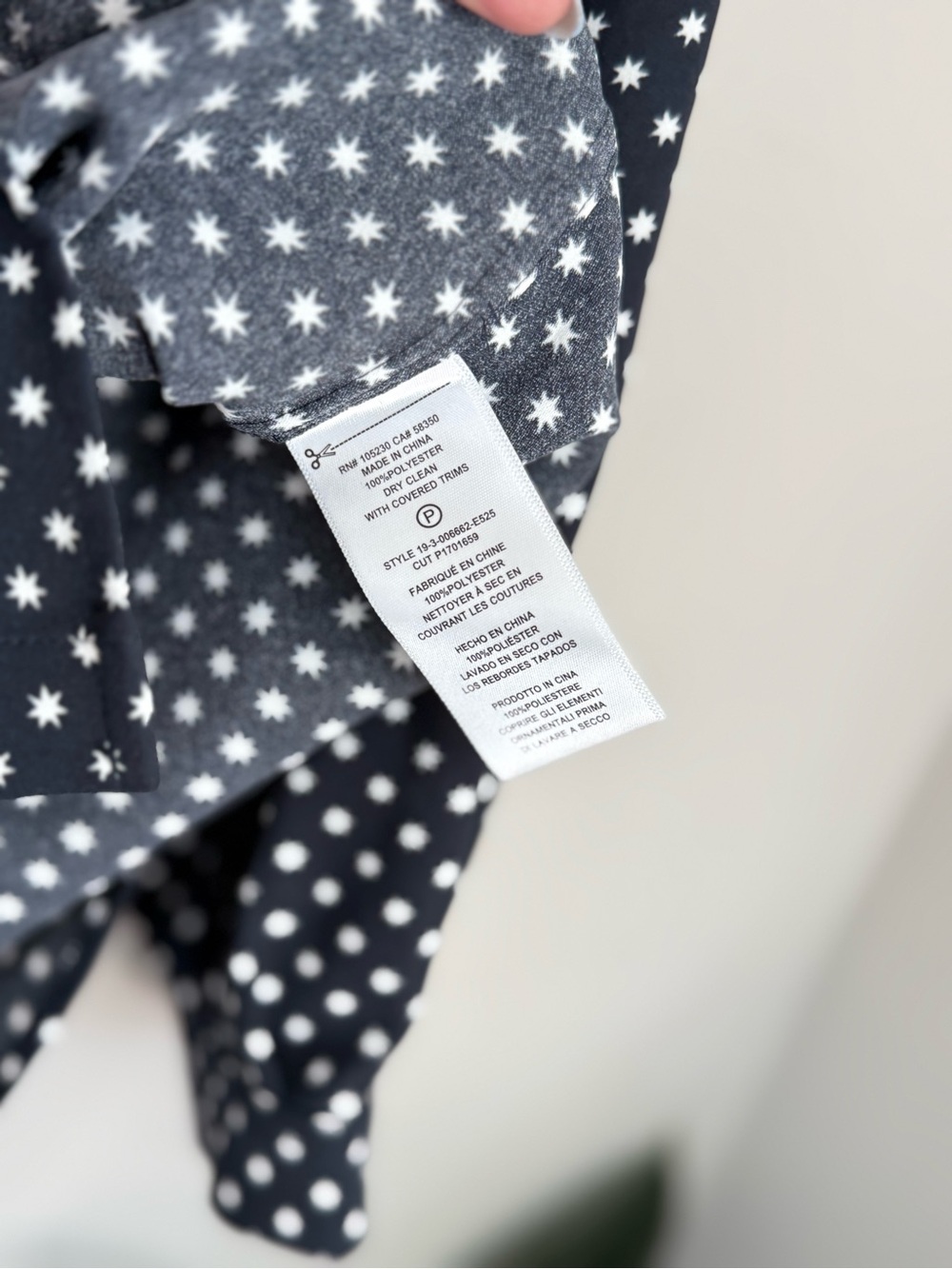 Equipment Femme Star Print Button Front Blouse Navy White Size L - Picture 3 of 5